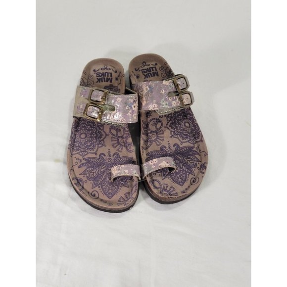 MukLuks Sandals Women Size 7 Daisy Floral Straps Buckle Nonslip - Picture 6 of 10